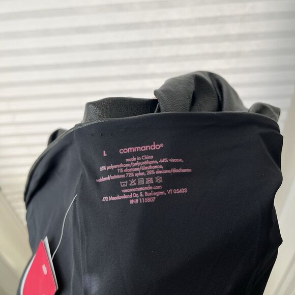 Comando 7/8 Faux Leather Leggings black, size L, NWT. 4 way stretch, raw-cut hem - Picture 8 of 9